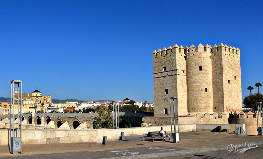 Кулата Калаора, Римският мост и джамията в далечината